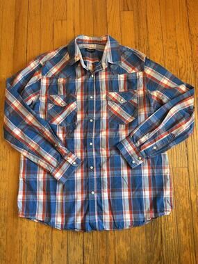 Double Pump Mens Plaid Western Large Snap Front LS